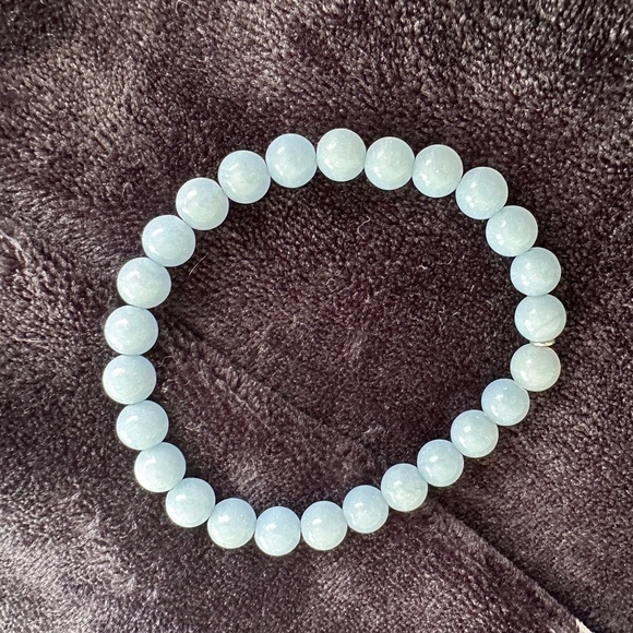 Denim blue beaded necklace with matching stretch bracelet by Jay King - Picture 11 of 13